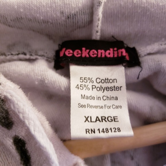 Weekend Terry Cloth Set size XL  terry cloth tie dye black white full zip - Picture 6 of 15